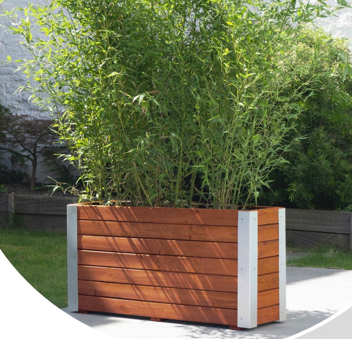  Plantenbak met Aluminium Hoekstrips en Worteldoek Bruin 80 x 43.5 cm