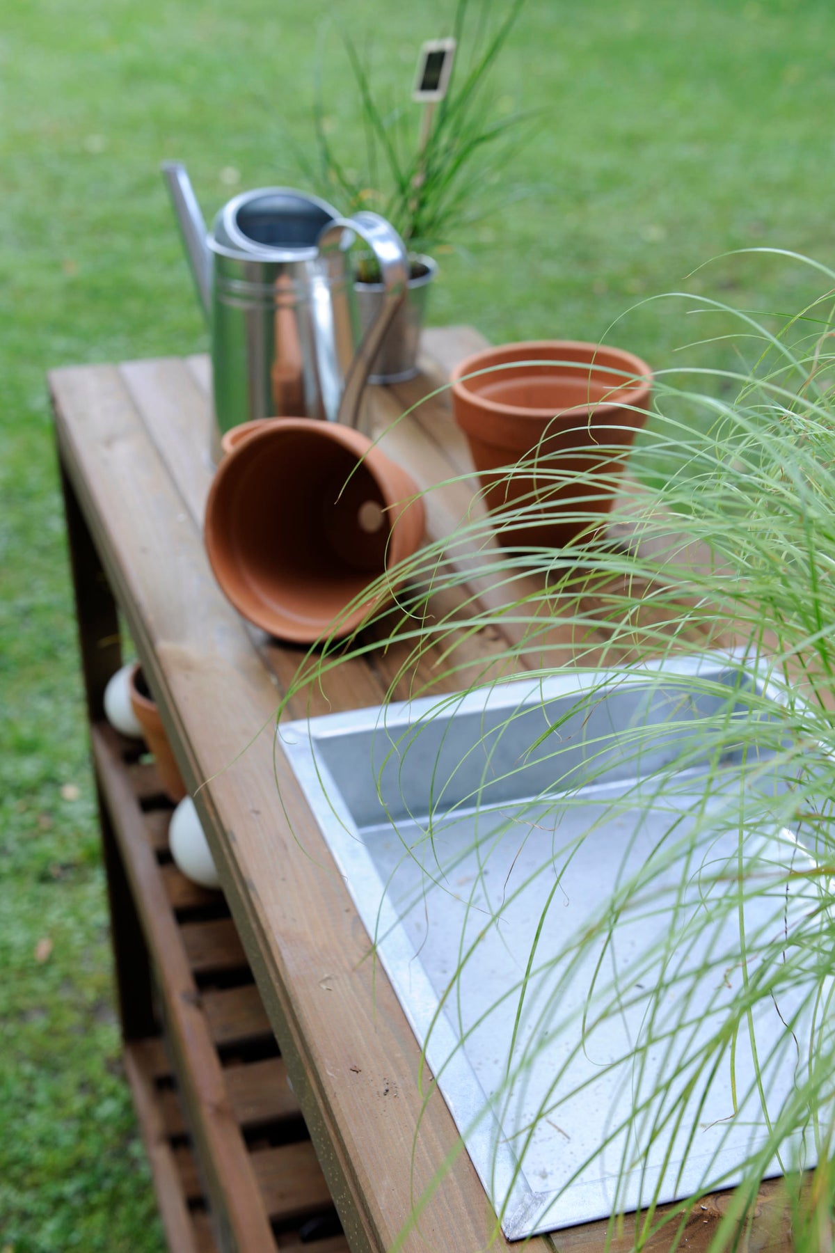 Oppottafel XL Choko met Zinken Werkblad en Opbergbakken