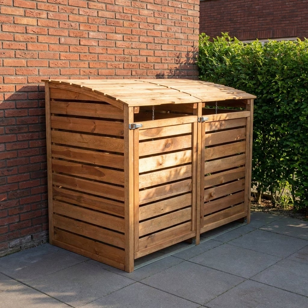 Dubbele Container Ombouw Bruin Geïmpregneerd Grenen Hout