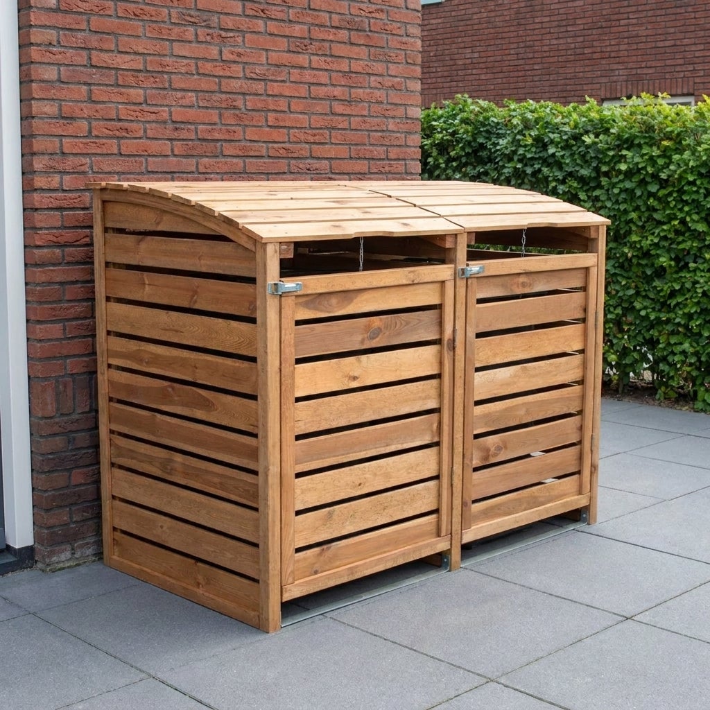 Dubbele Container Ombouw Bruin Geïmpregneerd Grenen Hout