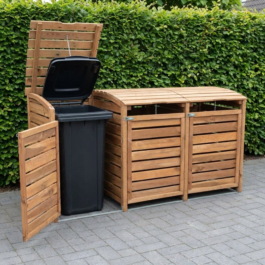 Driedubbele Container Ombouw Bruine Geïmpregneerd Grenen Hout 