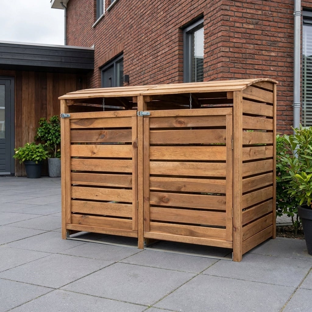 Dubbele Container Ombouw Bruin Geïmpregneerd Grenen Hout