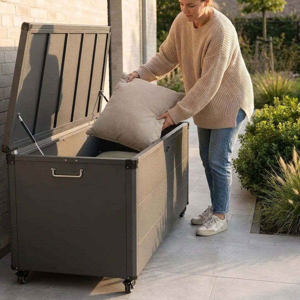 Billy Kussenbox 174 cm 900 liter Antraciet Staal