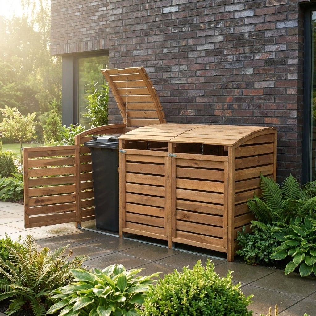 Driedubbele Container Ombouw Bruine Geïmpregneerd Grenen Hout 