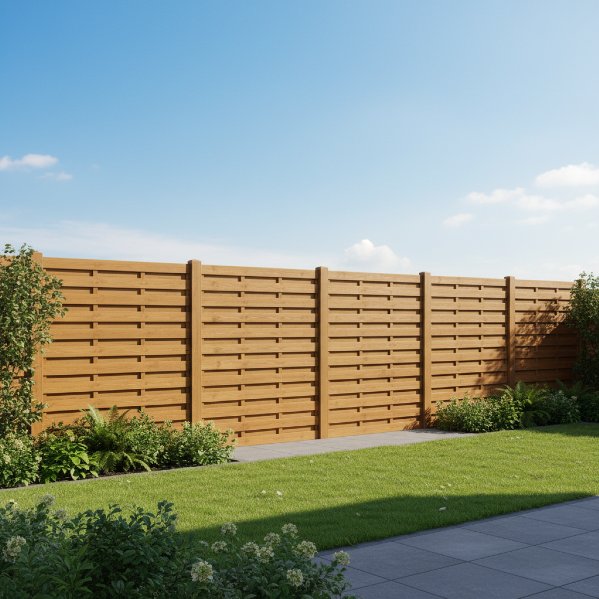 Tuinscherm Recht Bruin Budget Geniet Geimpregneerd Grenen 180 x 180 cm