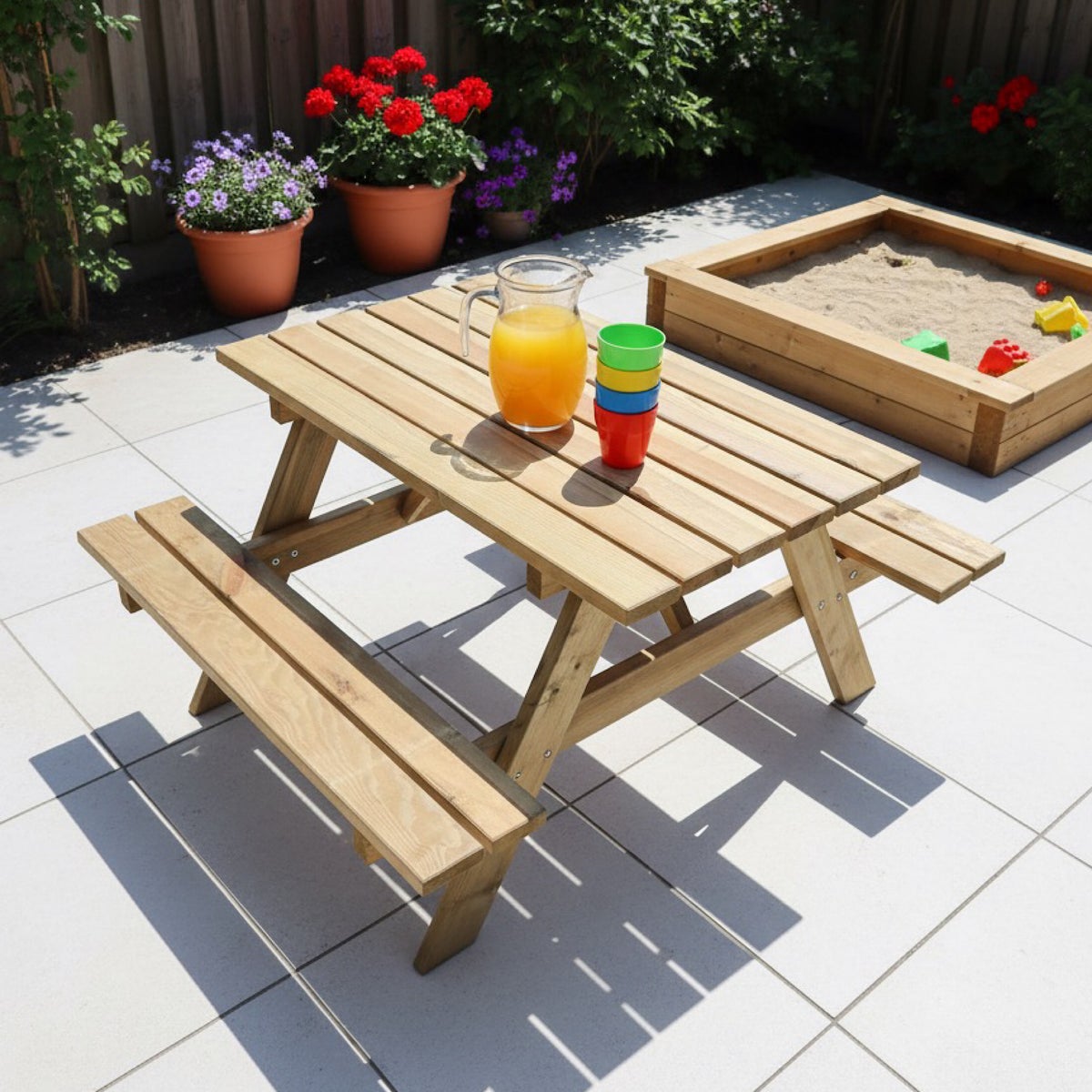Kinderpicknicktafel 90x120cm Gemonteerd