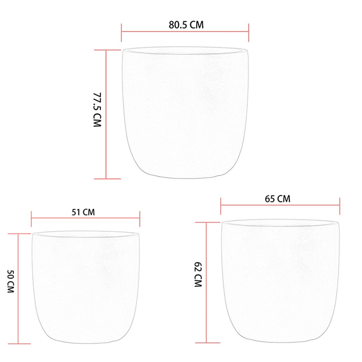 Chili bloempot - set van 3 - bruin - indoor / outdoor