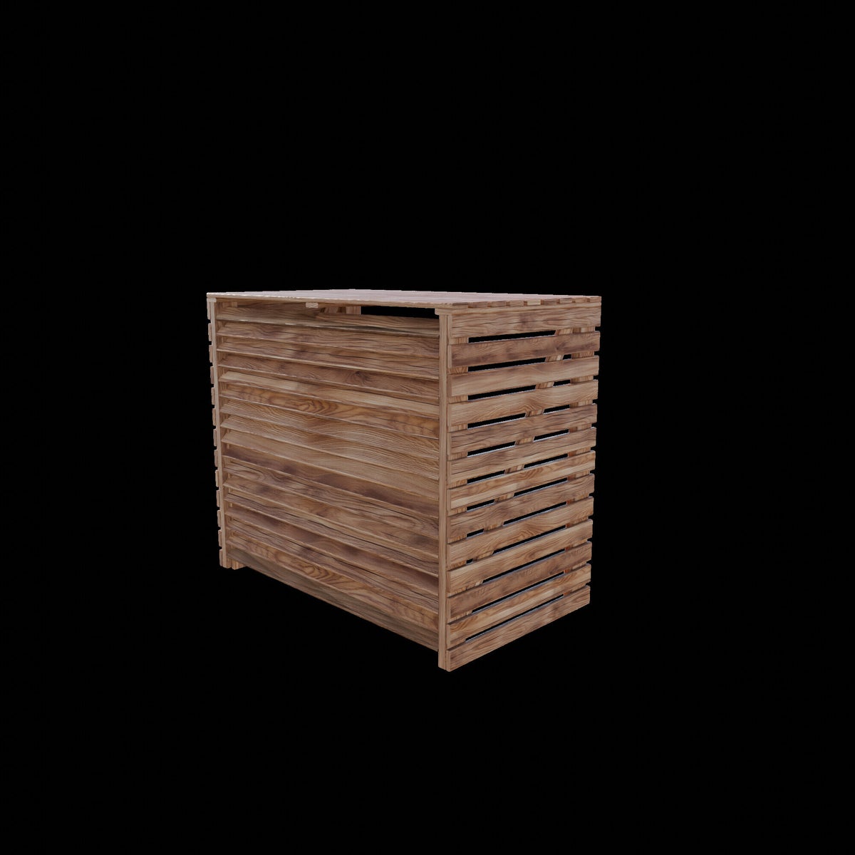 Opac Bruin Geïmpregneerd Houten Airco en Warmtepomp Ombouw 