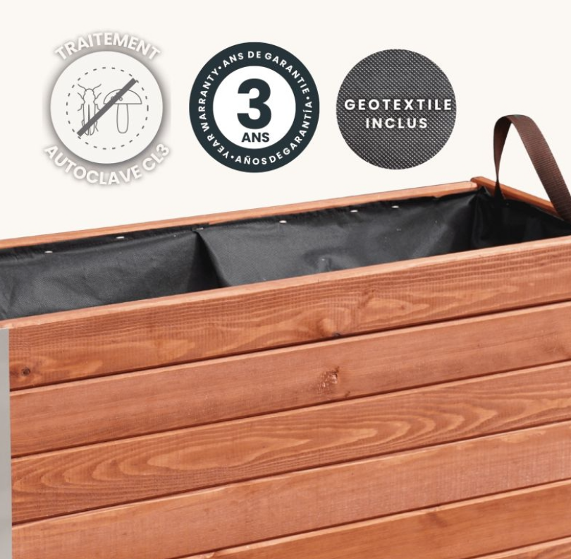  Plantenbak met Aluminium Hoekstrips en Worteldoek Bruin 80 x 43.5 cm