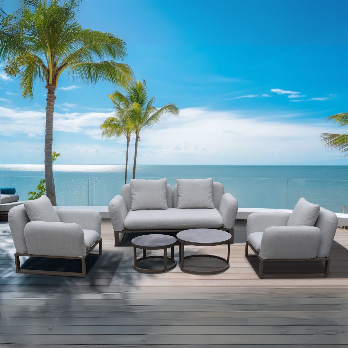 Loungeset Monte Carlo Aluminium Frame 4  Personen