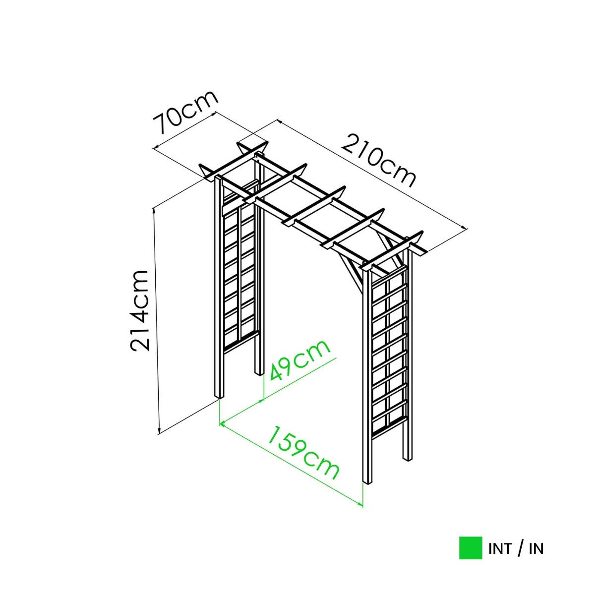 Pergola Luna Recht 210 x 213,5 cm
