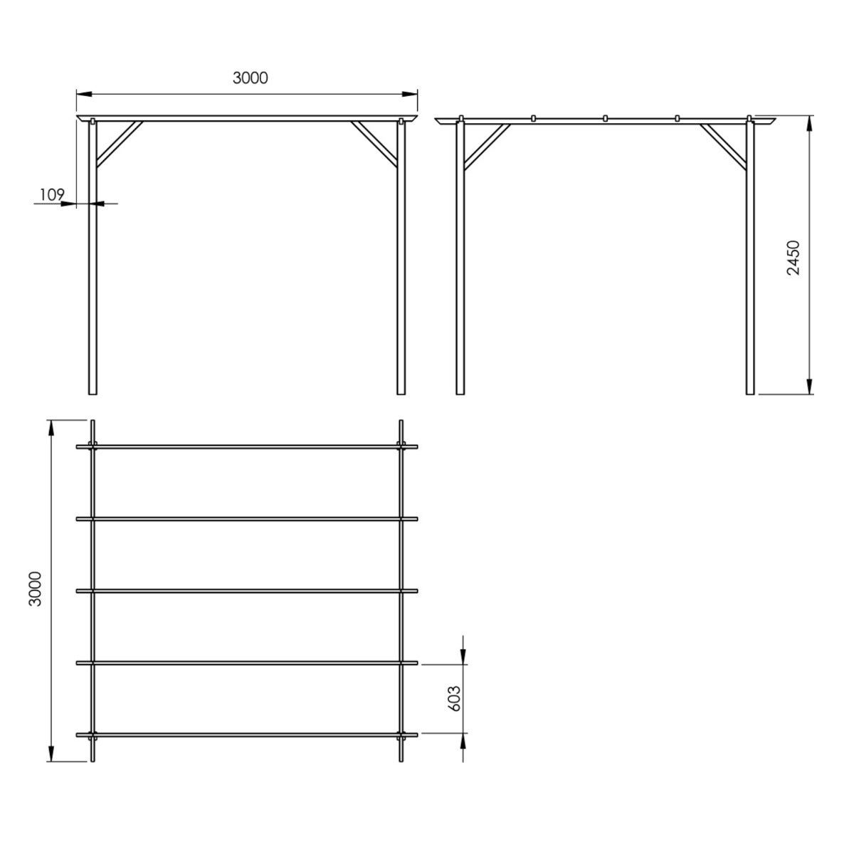 Pergola Patagonië 300 x 300 cm