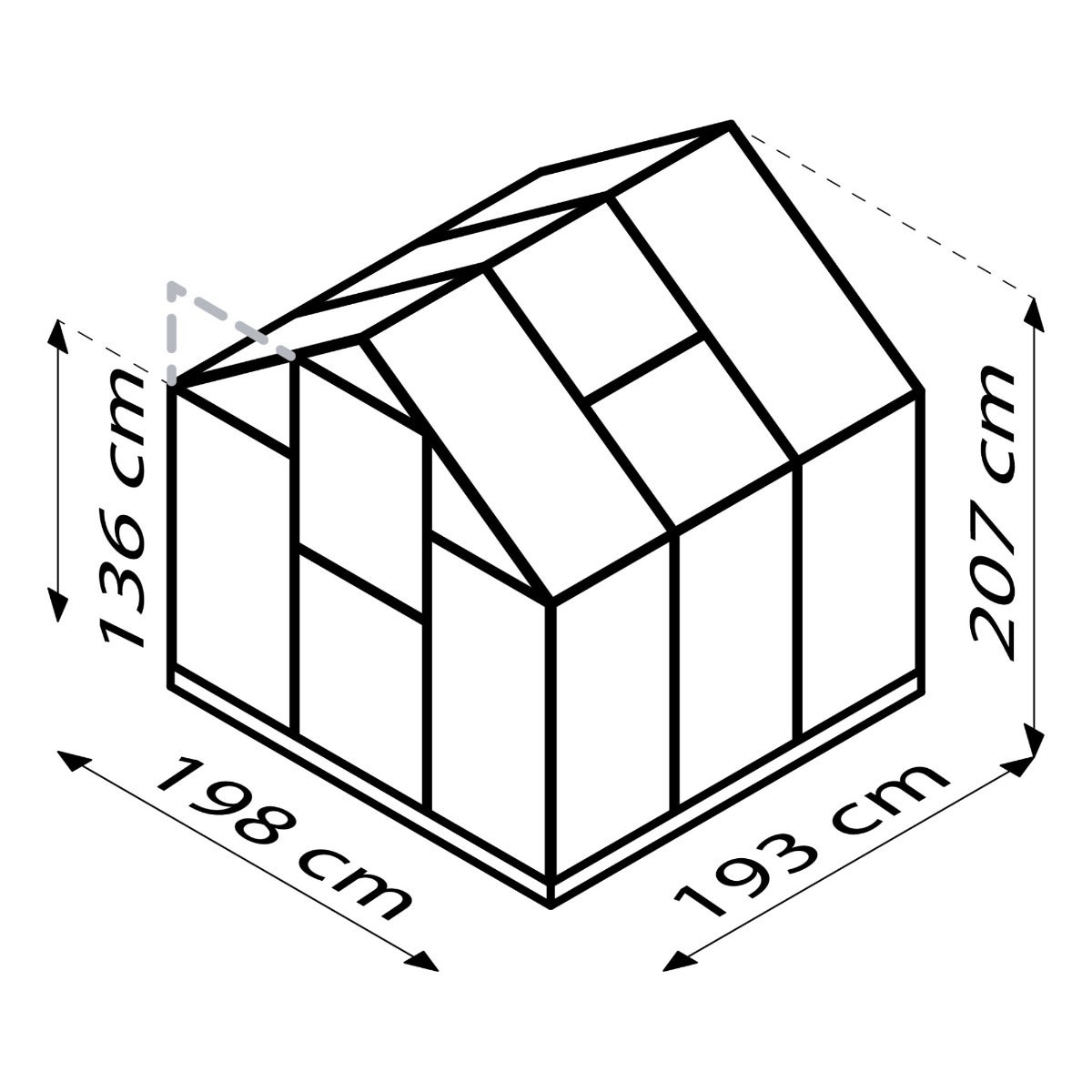 Vitavia Tuinkas Triton 3800 Aluminium Zwart 3,8 m² 