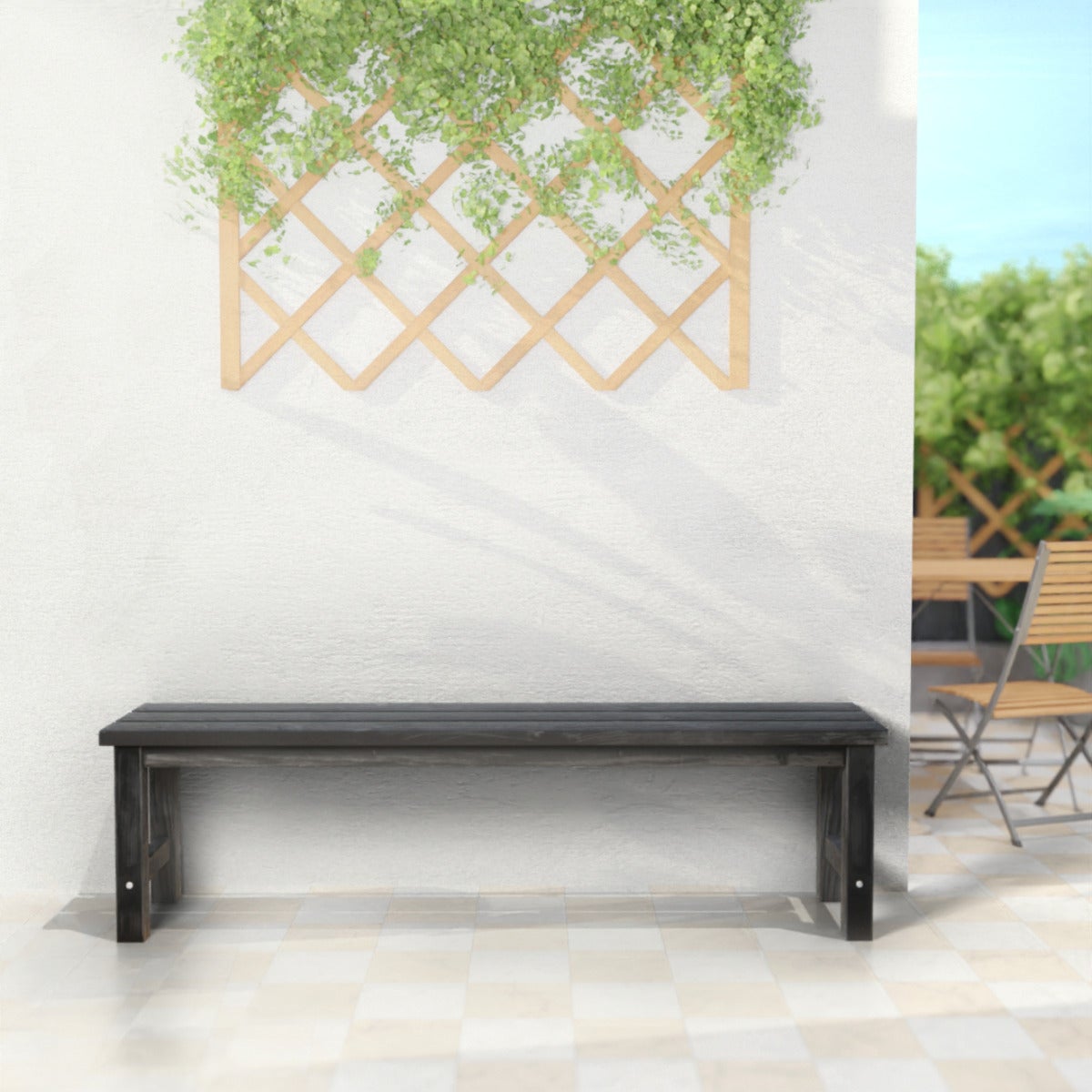 Tuinbank Romo Zwart 150cm