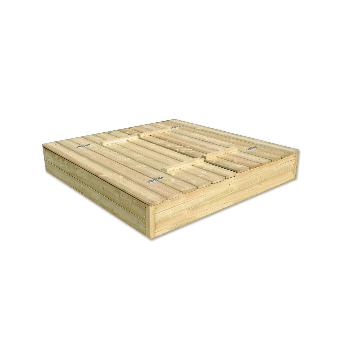 Houten Zandbak met Opklapbare Deksel en Zitbank – 118 x 118 cm