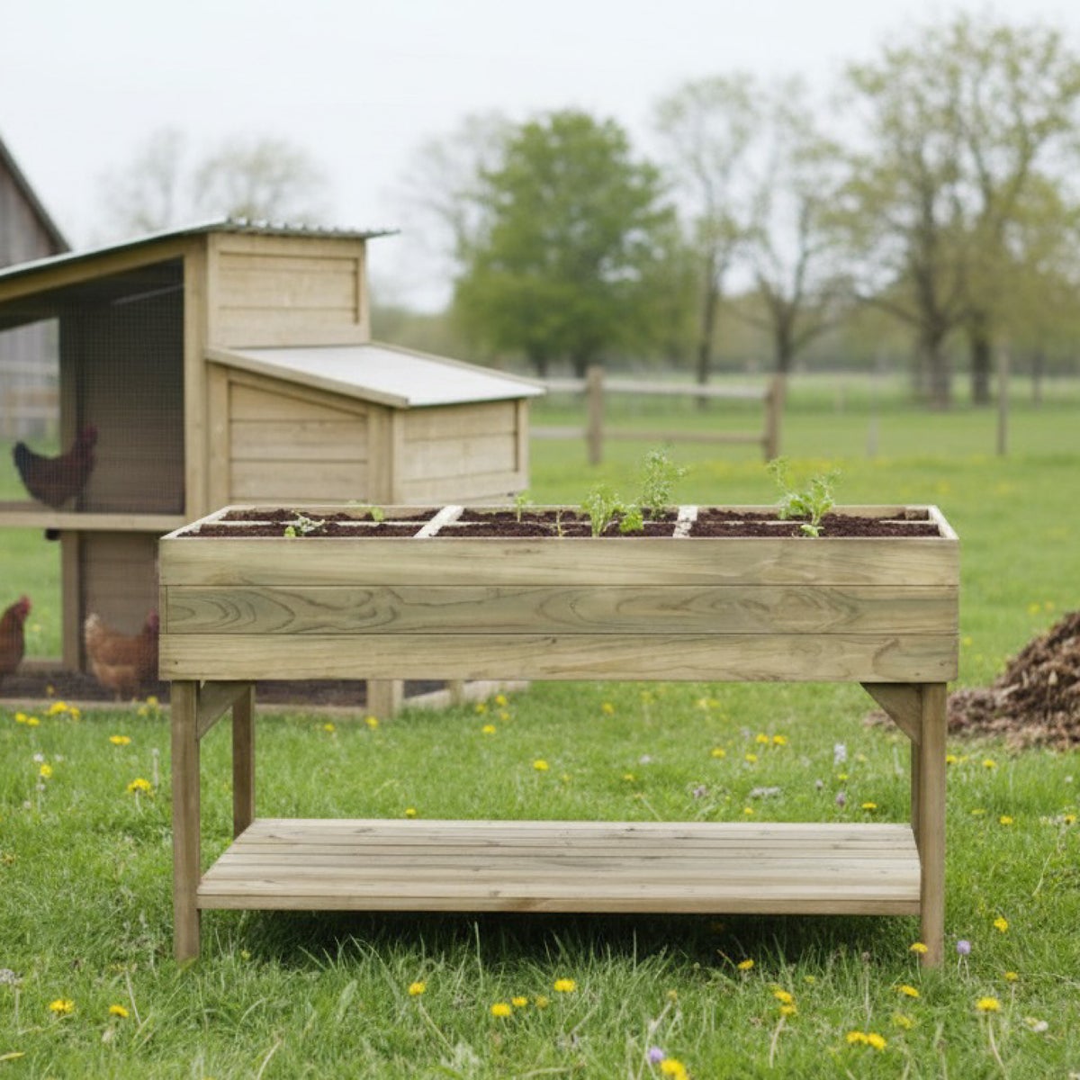 Verhoogde Moestuinbak met Worteldoek Grenen 150 x 80 cm