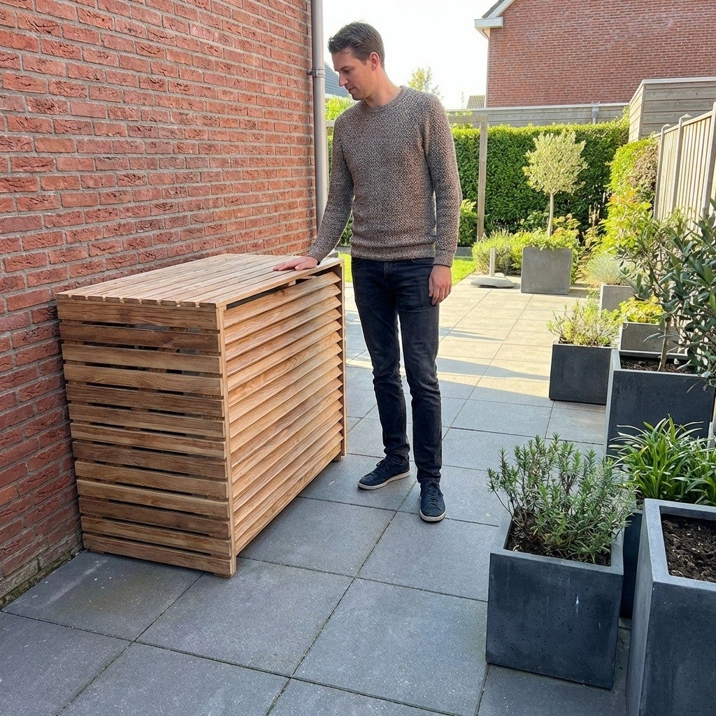 Airco en Warmtepomp Ombouw Bruin Geïmpregneerd Hout