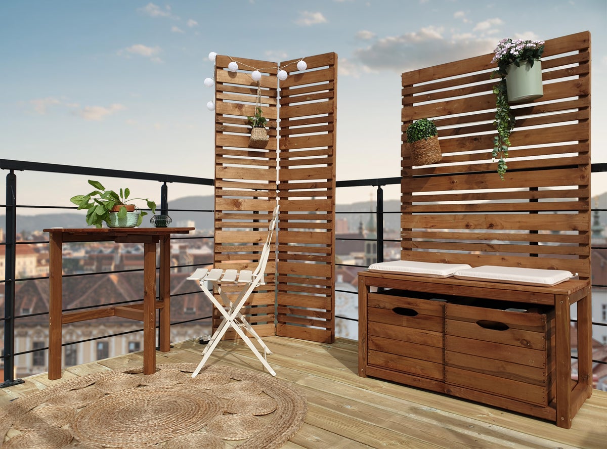 Tuinbank Memphis met Trellis en Opbergbakken