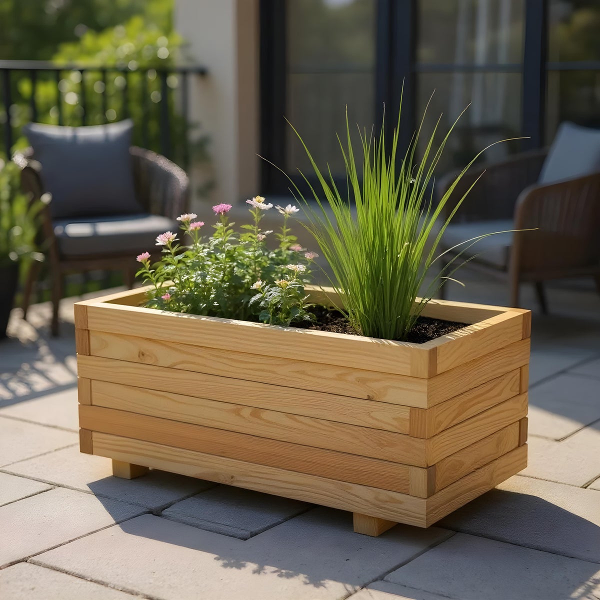 Plantenbak met Worteldoek Grenen 80 x 40 cm