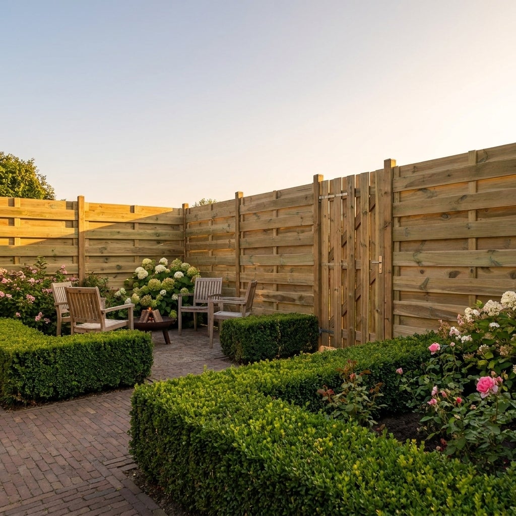 Tuinscherm Recht 13 mm Plank Geschroefd Geimpregneerd Grenen 180 x 180 cm