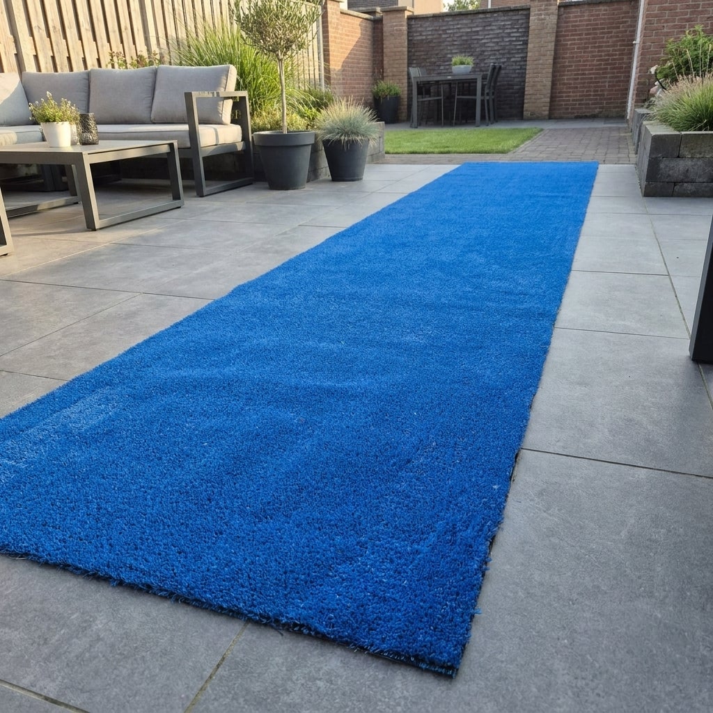 Kunstgras Rol 1 × 4 meter Blauw – 10 mm hoog