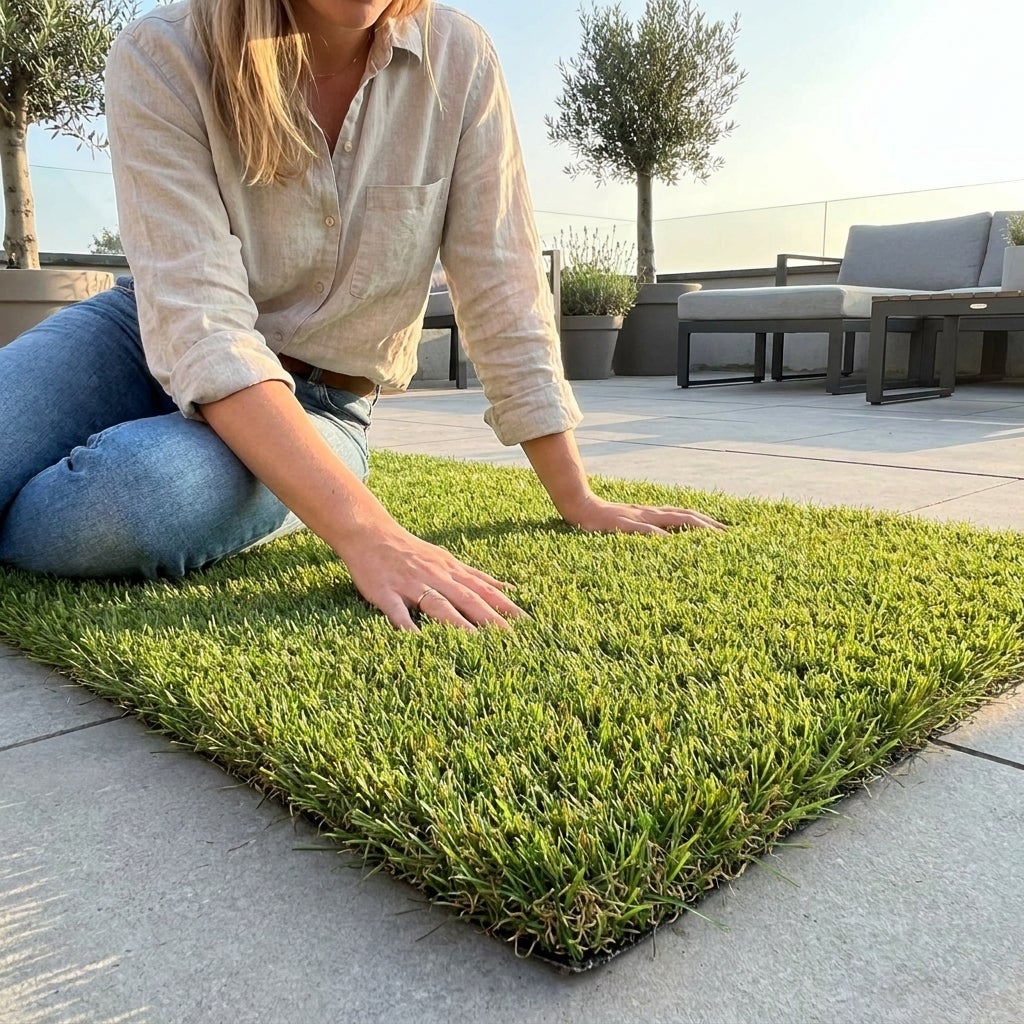 Kunstgras Naturel Groen/Bruin 1 x 4 meter – Poolhoogte 20 mm
