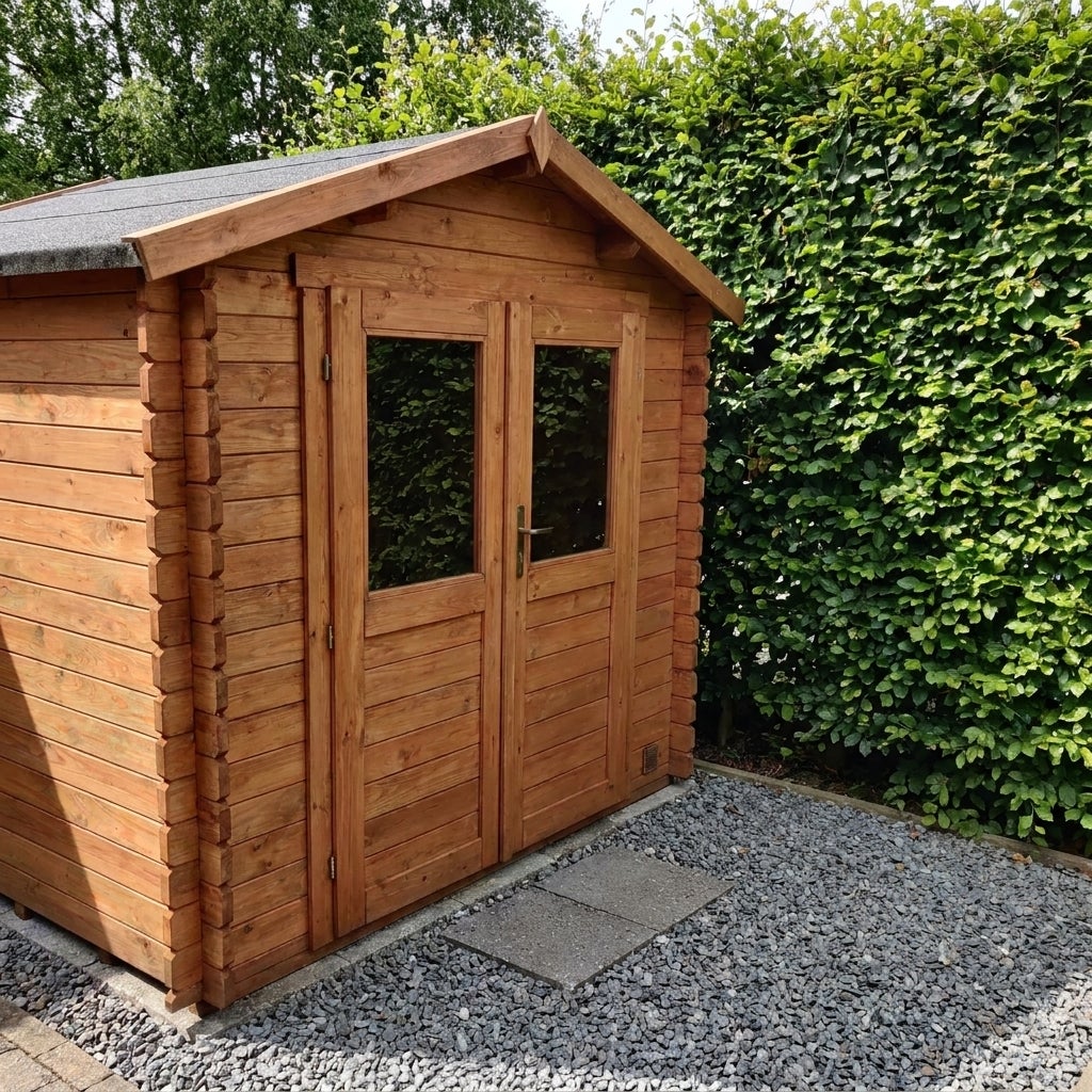 Houten Tuinhuis met Bitumen Dak en Dubbele Deur 269 x 241 cm - 4,9 m²