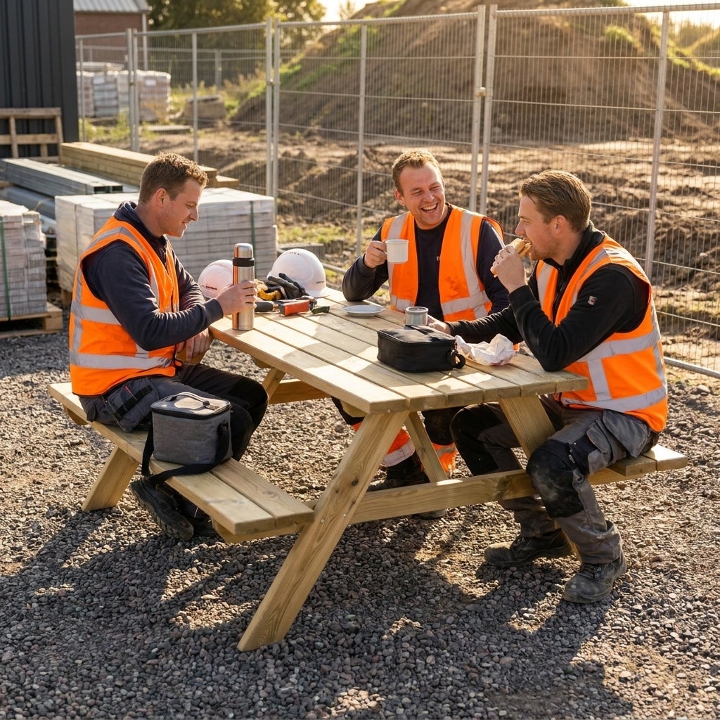 Picknicktafel 180cm Grenenhout Rechte Hoekplanken 6 Persoons
