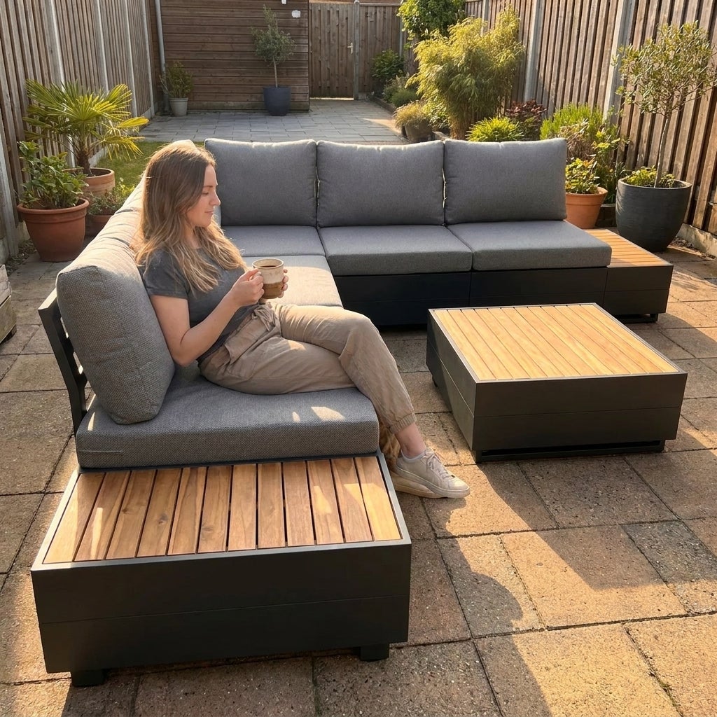 Diego Lounge Tuinset Aluminium met Elementen, Zitkussens en Relax Functie