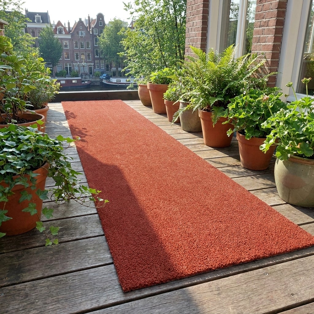 Kunstgras Rol 1 x 5 meter Terracotta Roest Oranje - 10mm hoog