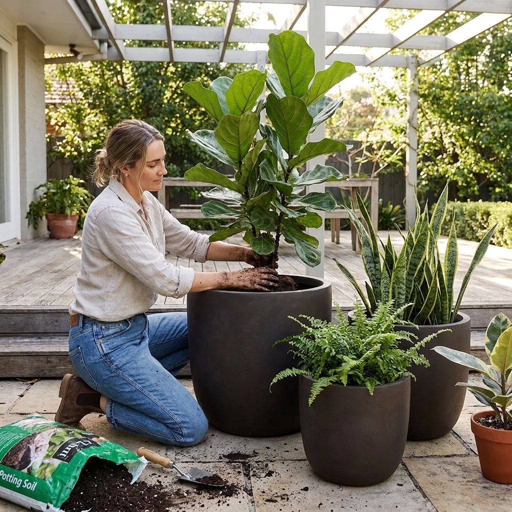 Chili bloempot - set van 3 - bruin - indoor / outdoor