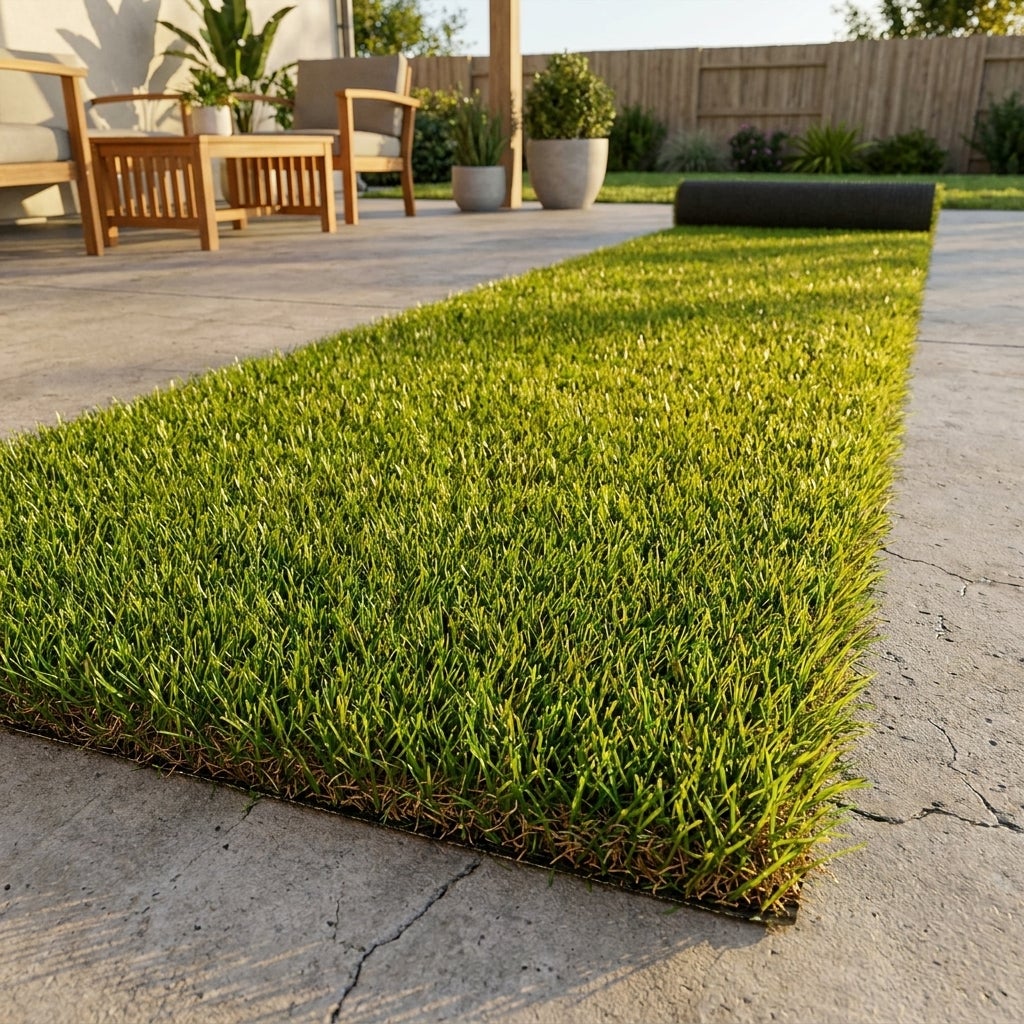 Kunstgras Naturel Groen/Bruin 1 x 4 meter – Poolhoogte 20 mm
