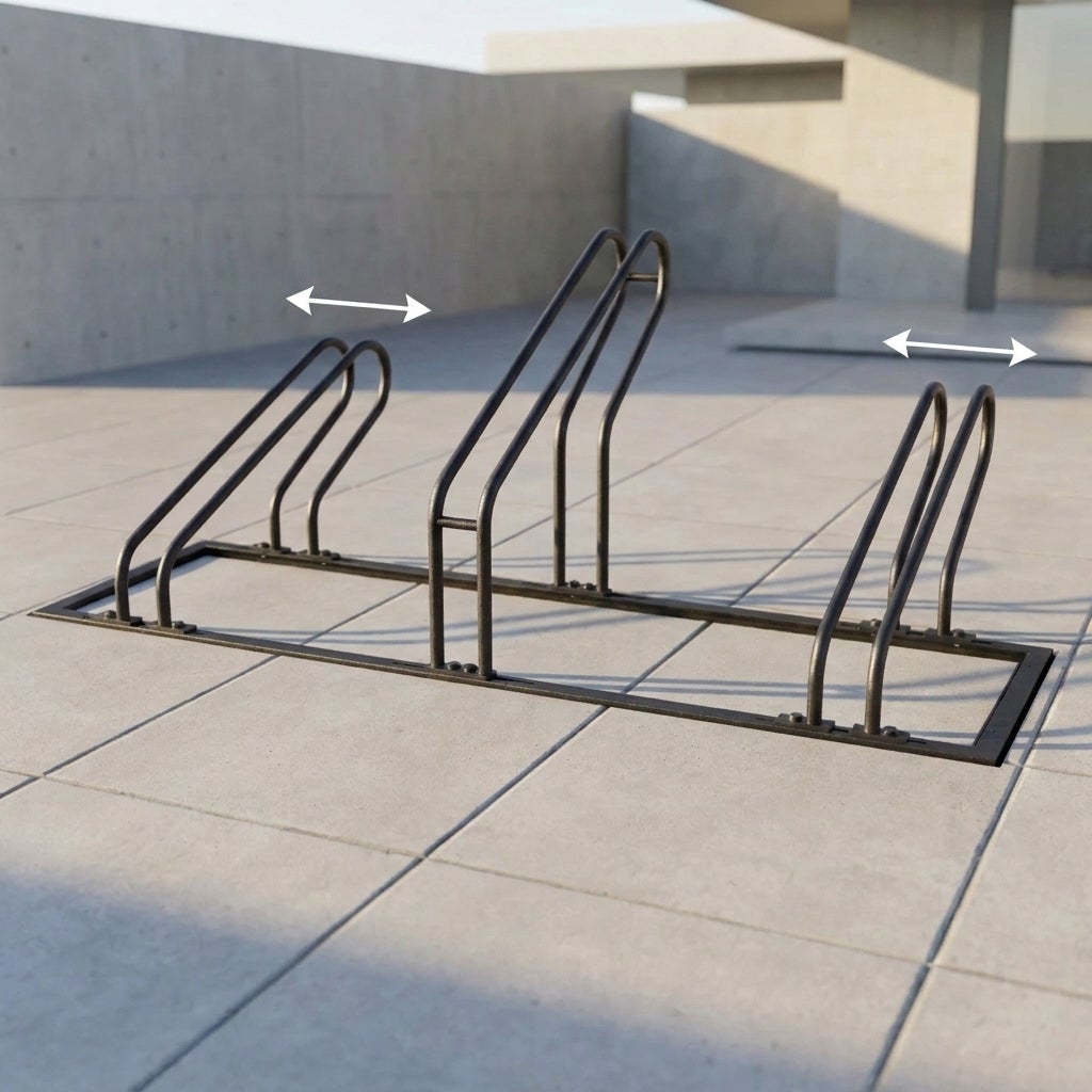 Fietsenrek Zwart Geschikt voor 3 Fietsen of Fatbikes - 118 x 37 x 35/44 cm Verstelbaar Rek