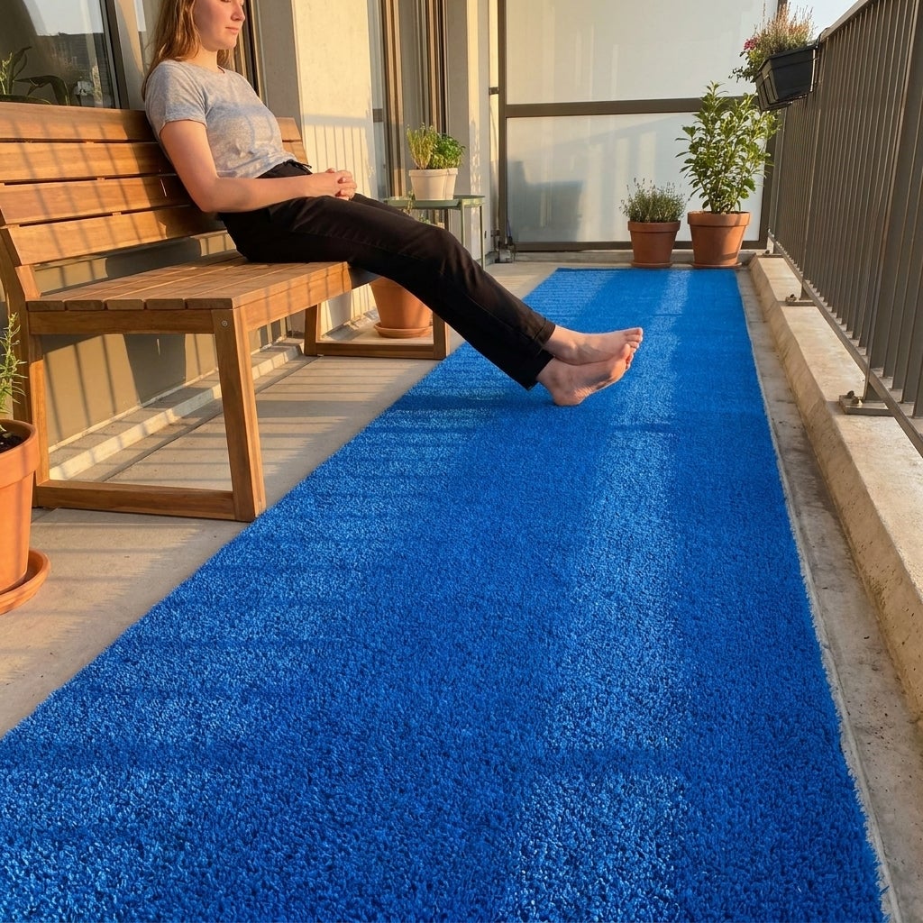 Kunstgras Rol 1 x 5 meter Blauw - 10mm hoog