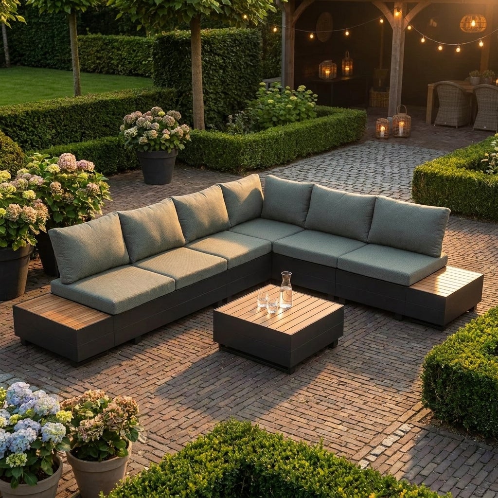 Diego Lounge Tuinset Aluminium met Elementen, Zitkussens en Relax Functie