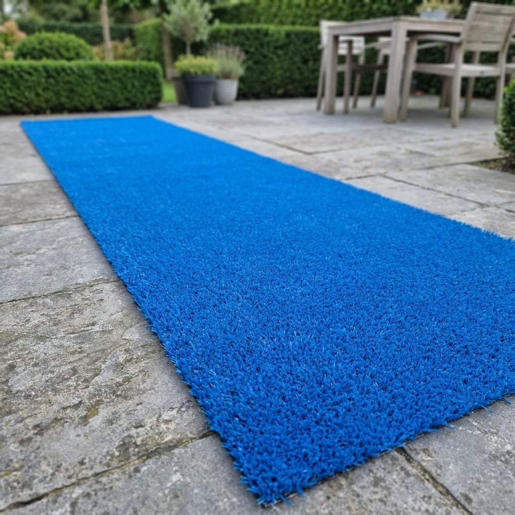 Kunstgras Rol 1 × 4 meter Blauw – 10 mm hoog