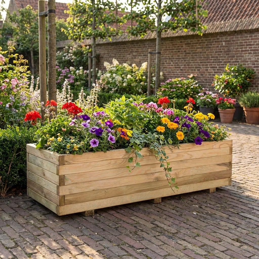 Plantenbak met Worteldoek Grenen 120 x 40 cm