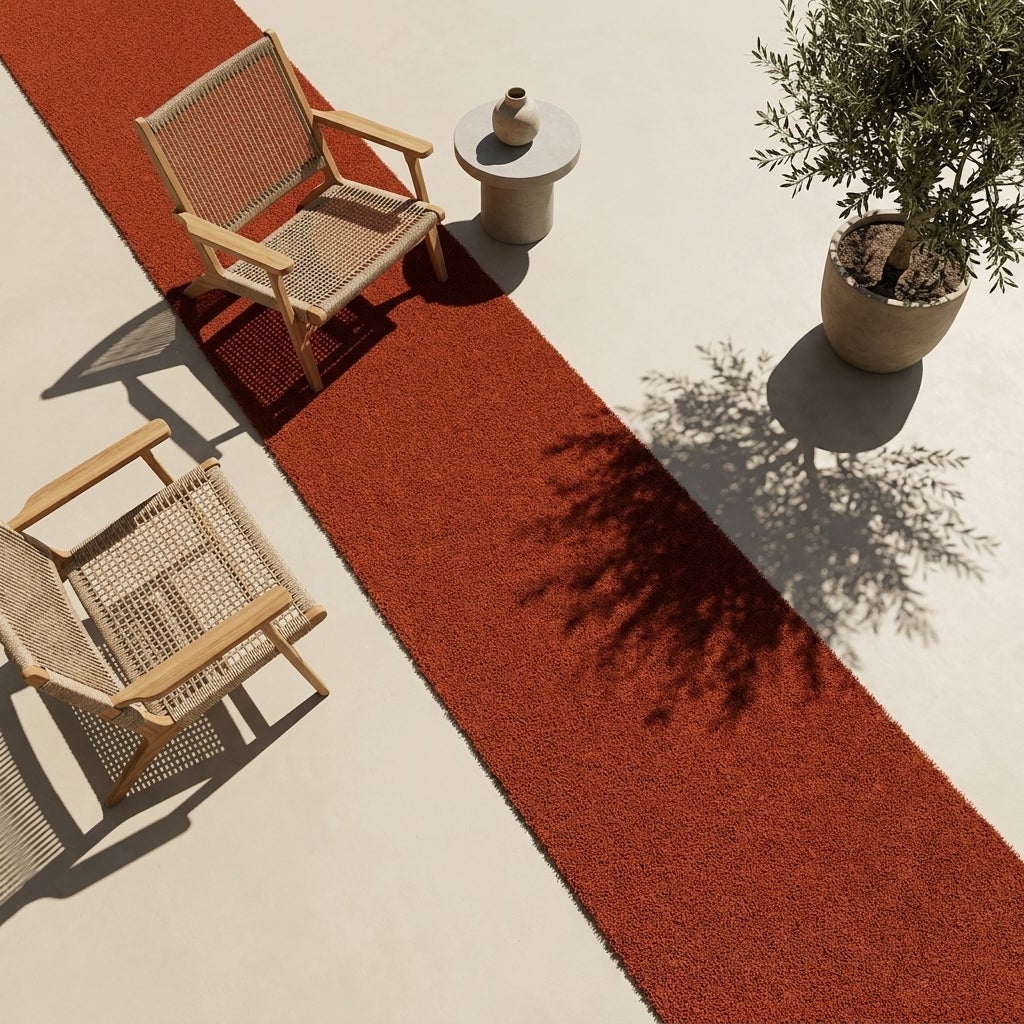 Kunstgras Rol 1 x 5 meter Terracotta Roest Oranje - 10mm hoog