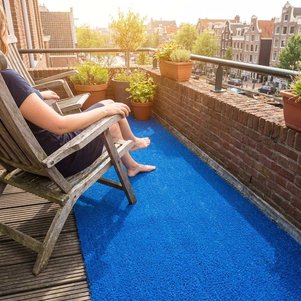 Kunstgras Rol 1 x 3.5 meter Blauw - 10mm hoog