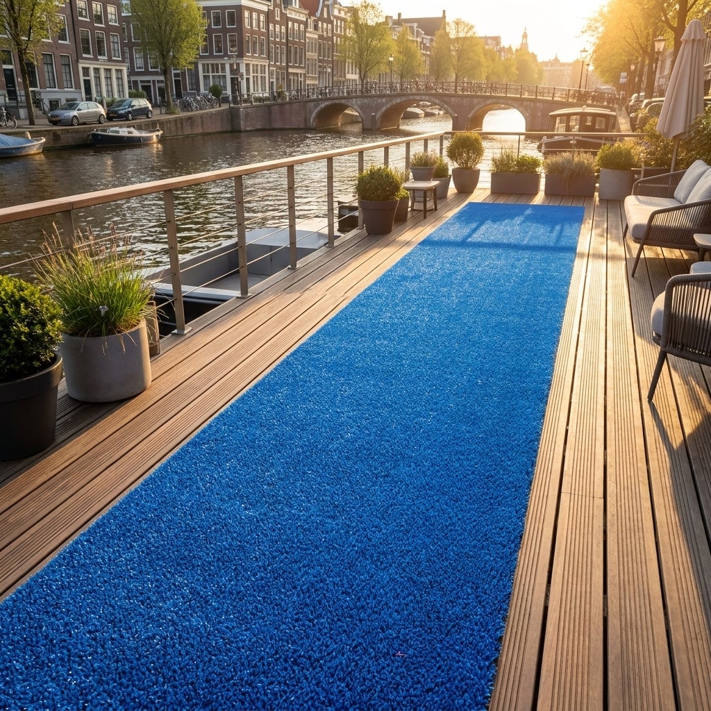 Kunstgras Rol 1 x 5 meter Blauw - 10mm hoog