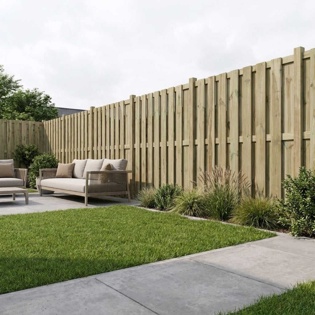 Tuinscherm Recht 13 mm Plank Geschroefd Geimpregneerd Grenen 180 x 180 cm