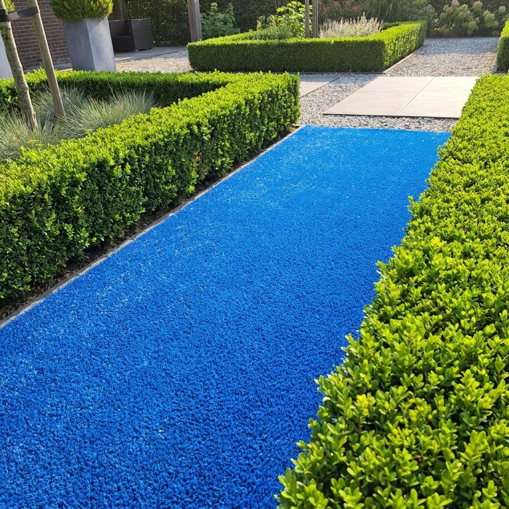 Kunstgras Rol 1 × 10 meter Blauw – 10 mm hoog