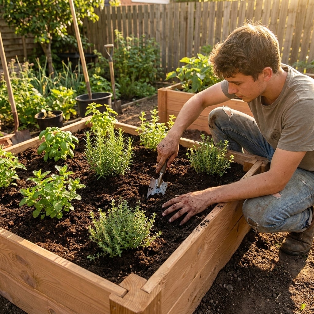 Moestuinbed Bruin met Hoekpalen en Worteldoek Geïmpregneerd 120 x 120 x 27 cm