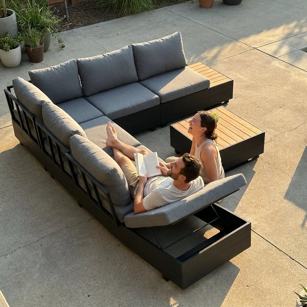 Diego Lounge Tuinset Aluminium met Elementen, Zitkussens en Relax Functie