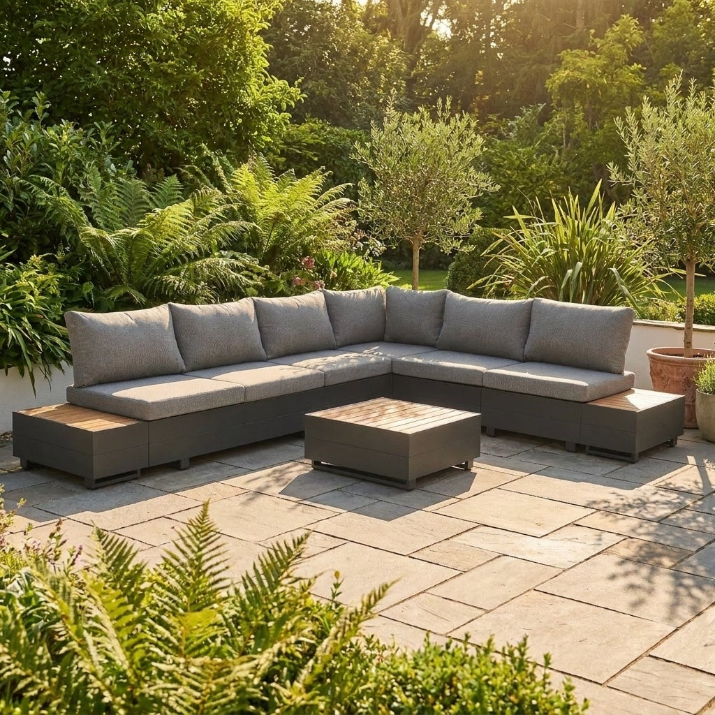 Diego Lounge Tuinset Aluminium met Elementen, Zitkussens en Relax Functie