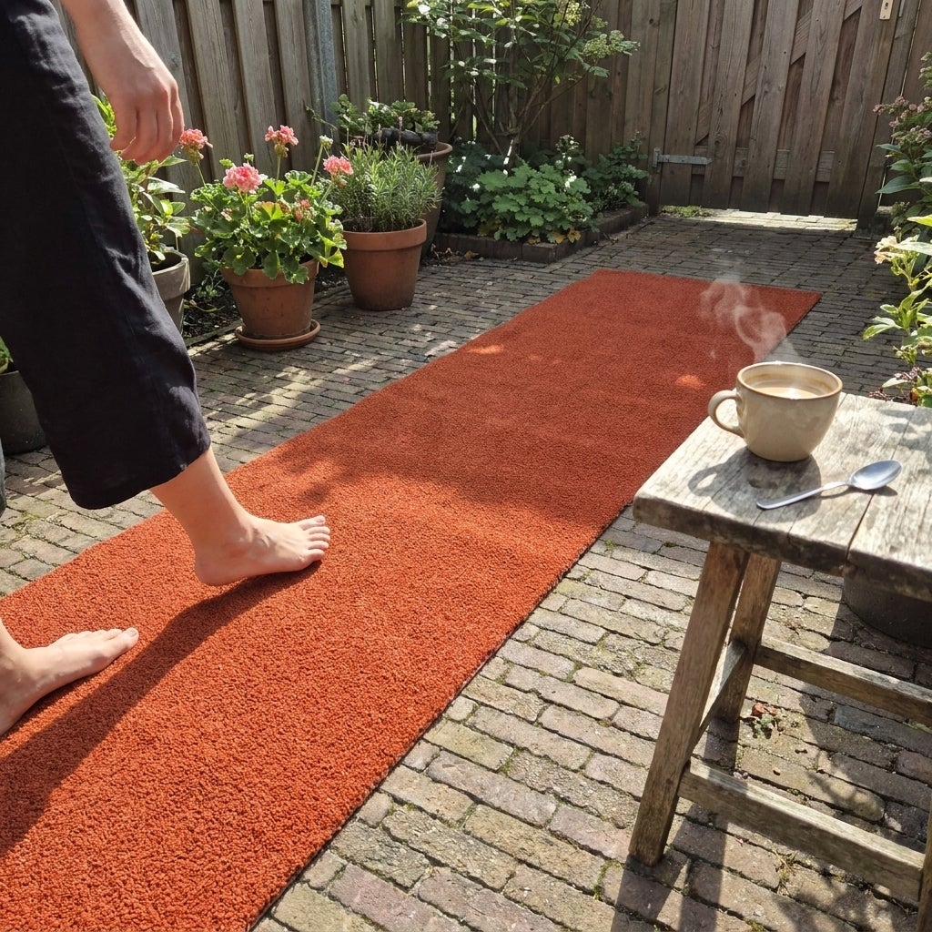 Kunstgras Rol 1 x 5 meter Terracotta Roest Oranje - 10mm hoog
