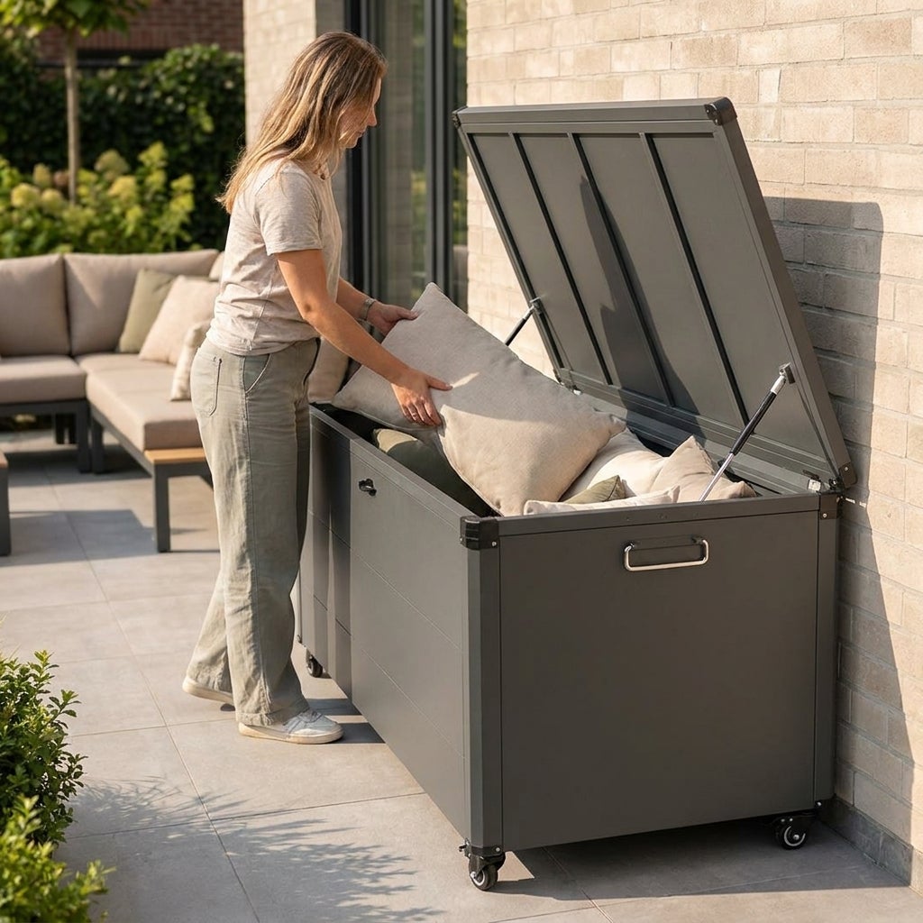 Billy Kussenbox 174 cm 900 liter Antraciet Staal