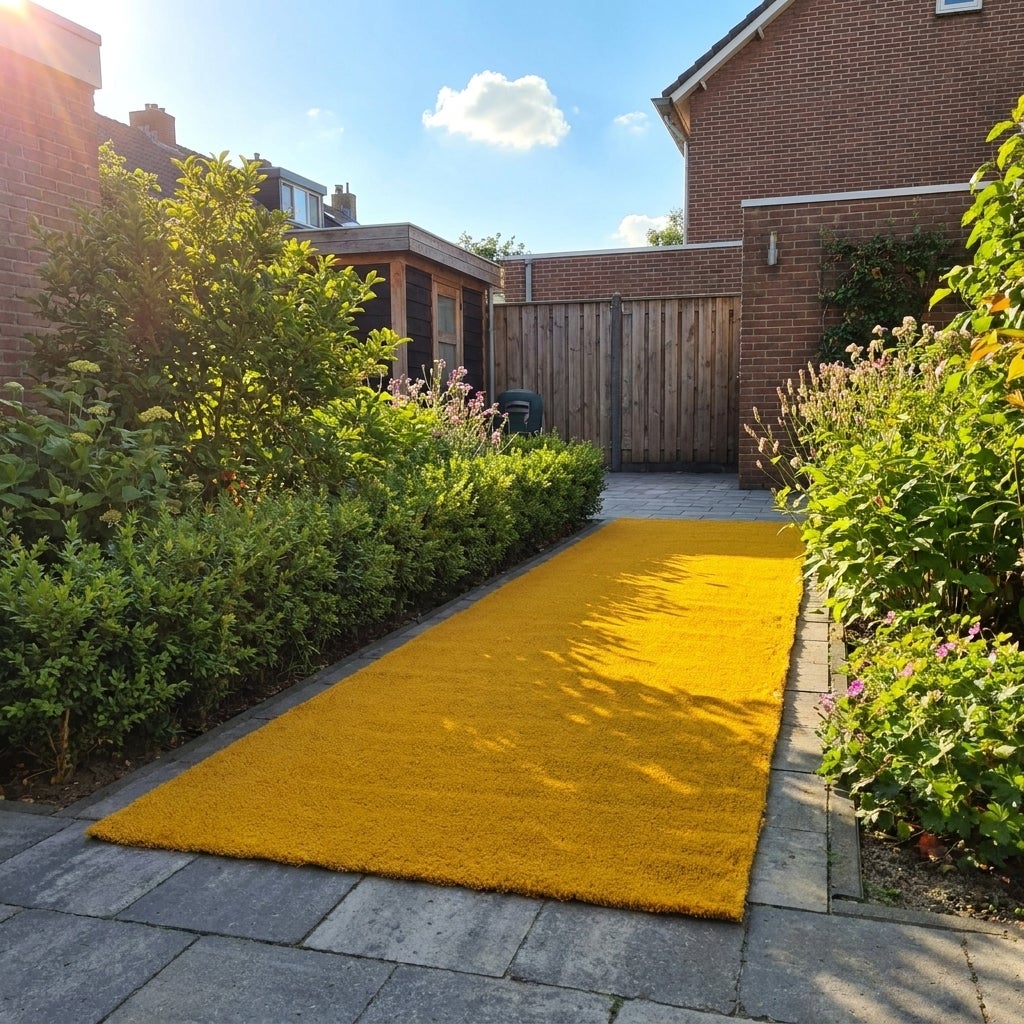 Kunstgras Rol 1 × 2,5 meter Okergeel – 10 mm hoog