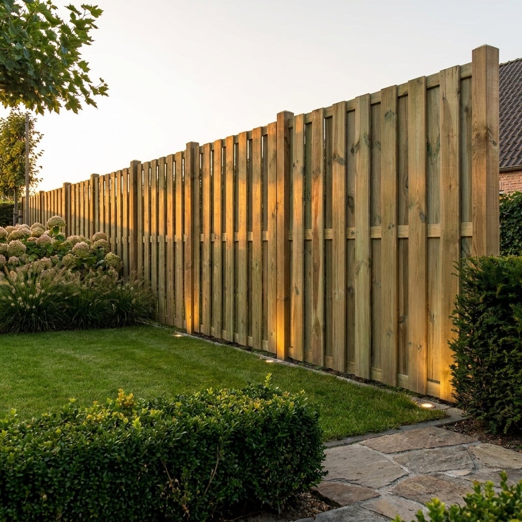 Tuinscherm Recht 13 mm Plank Geschroefd Geimpregneerd Grenen 180 x 180 cm