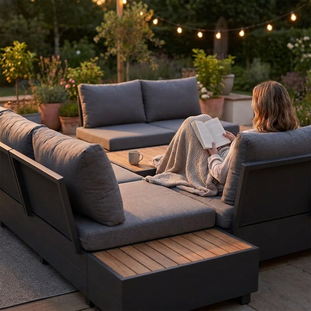 Diego Lounge Tuinset Aluminium met Elementen, Zitkussens en Relax Functie